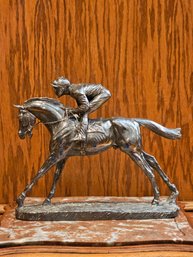 Silver Filled Model Of A Race Horse With Jockey Bearing Marks For Camelot Silverware Sheffield #98