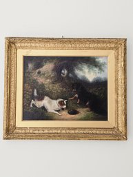 George Armfield British (1808-1893) Original Oil On Canvas Signed Lower Left Depicting English Spaniel Dogs#21