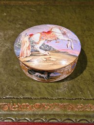 Porcelaine De Paris Or Fait Main Lidded Round Trinket Box #140