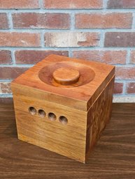 MCM Adams Teak Wood Ice Bucket 9x9x8.5 #40