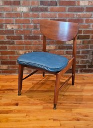 Mid Century Modern Danish Teak And Leather Seat Side/office Chair #46