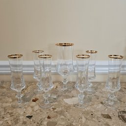 Beautiful Gold Rim Crystal Glasses #43