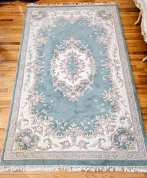 Stunning Indian Wool Rug Floral Design 5' X 8' #52