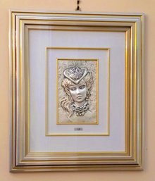 22 X 19 MOLLY Italian Framed Sterling Silver Embossed Wall Art #74