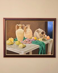 22 X 30 Italian Still Life Painting Artist Signed And Framed #76