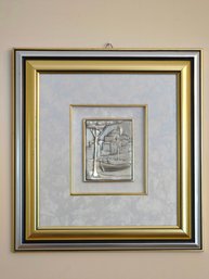 12.5 X 11.5 Original 925 Sterling Silver Italian Art Framed W/Certificate Label And Stamped #80