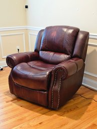 Colia Furniture Co Brown/Red Leather Power Recliner With Power Headrest #92