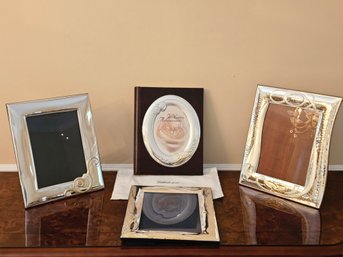 Lot Of Three Italian 925 Silver Photo Frames And Brand New Valenti Photo Album #96