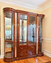 Luxury And Genuine Italian Tradition Saltarelli Florence Walnut Finish Cabinet With Lights #99