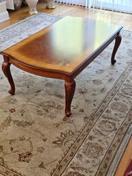 Large Wood Coffee Table Queen Anne Style #111