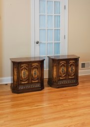 Pair Of Vintage 1980s Wood Nightstands  #115