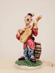 Vintage Portugal Hand Painted Clown Figurine #124