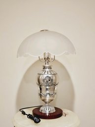 Romar Italian Table Lamp With Glass Shade EU Plug Power Cord #134