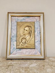 16 X 13 Italian Madonna And Child Signed And Framed #158