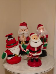 Vintage Lot Of 4 Musical Santa Claus #182