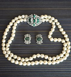 Stunning Art Deco Set Necklace And Earrings #212