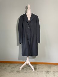 London Fog Caribe Cloth Navy Blue Trench Coat Size 44 #289