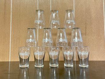 Set Of 12 Vintage 60s Coca-cola Glasses HT White Star Bell Shaped By Libbey  #211