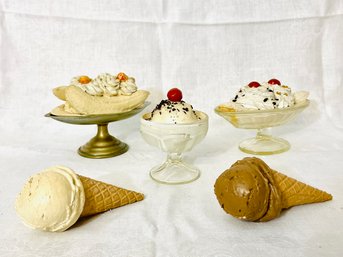 Lot Of 5 Mid -Century Fake Ice Creams 'Looks So Yummy' #227