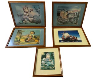 Lot Of 5 Hummel Framed Prints   #141