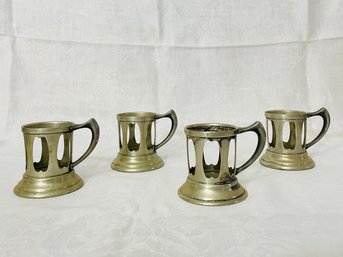 Set Of 4 Vintage Metal Soda/Ice Cream Cup Holders #218