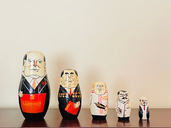 Collectible Matryoshka Wooden Nesting Dolls Russian Leaders   #15