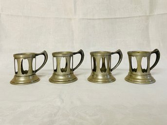 Set Of 4 Vintage Metal Soda/ice Cream Cup Holders #217