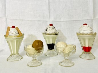 Lot Of 5 Mid -century Fake Ice Cream Decor 'Looks So Yummy' #225