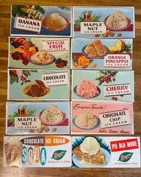 Lot Of 10 MCM Paper Ice Cream Shop Decor Lithos By S.j Wolff & Co #273