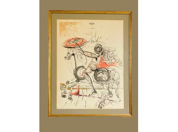 Salvador Dali 'Crazy Horse' Lithograph Signed In The Plate In A Beautiful Contemporary Frame 34'X27'  #31