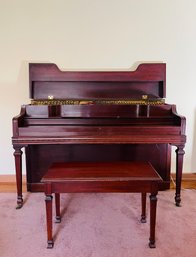 Janssen Upright Piano With Piano Bench And Music Books From Mid Century #59