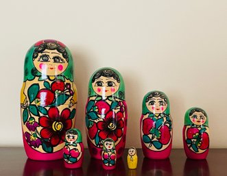 Collectible Vintage Russian Matryoshka Wooden Nesting Dolls  #4