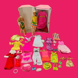 Vintage Original Barbie Dolls, Barbie Clothes And Francie Barbie's Doll Case - Good Vintage Condition #84