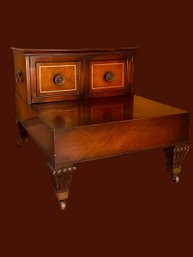 Mid Century Mahogany Table Cabinet With Leather Insert On Top #181