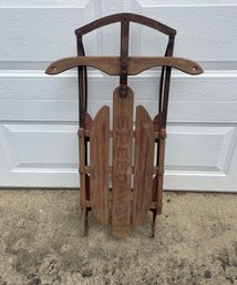 Rare Antique Speedaway Wood And Iron Sled #261