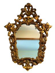 Baroque Style Antique Spanish Carved Wood Gold Leaf Mirror 39 X 29.5   #120