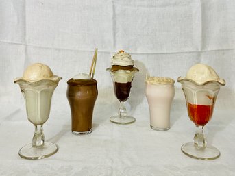 Lot Of 5 Mid -Century Fake Ice Cream And Milkshake Decor 'Looks So Yummy' #226