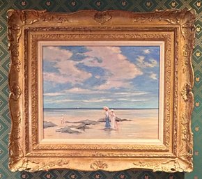 26 X 30 Original Oil Painting On Canvas By American E.J. Cygne Signed And In A Ornately Carved Frame  #59