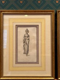 Lot Of 2 Antique Prints By Vandyke 'her Royal Highness The Princess Of Wales' And 'lady In Walking Dress' #64