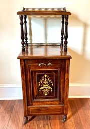 Beautiful Edwardian Mahogany Coal Purdonium With Handles To Each Side. The Front Pulls Down #89