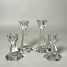 Two Pair Of Crystal Candlesticks #4