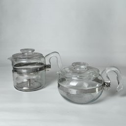 Set Of 2 Vintage Pyrex Glass Flameware Coffee Pots #29