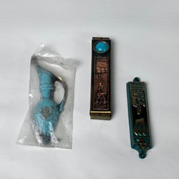 Lot Of Three Collectors Rare Jewish Door Mezuzah # 41