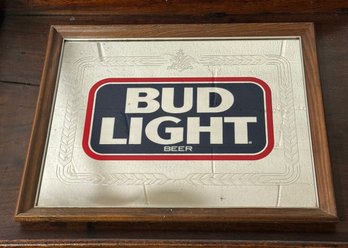 18 X 22 Vintage 1989 Bud Light Beer Advertising Mirror Sign 801-207 #107