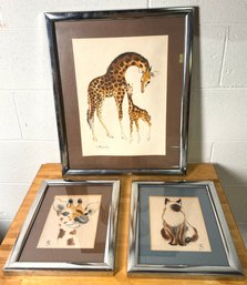 Lot Of Three Sandra Finkenberg Signed Watercolors #119