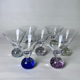 Set Of 7 Circleware Ball Stem Martini Glasses  5.5' #151