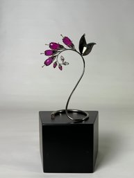 Swarovski Crystal 'Dacea Fuchsia' Paradise Flower Dacea Marked  7.5' #152