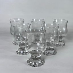 Set Of 6 Tulip Shape Footed Whisky Clear Glasses #157