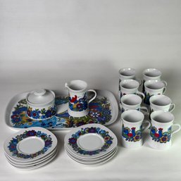 Quadrille Sango Japan Market Place Set Of 20: Cups And Saucers, Creamer And Sugar And Tray  #160