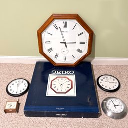 Seiko Japanese Large Wall Clock And 4 Vintage Clocks  #199